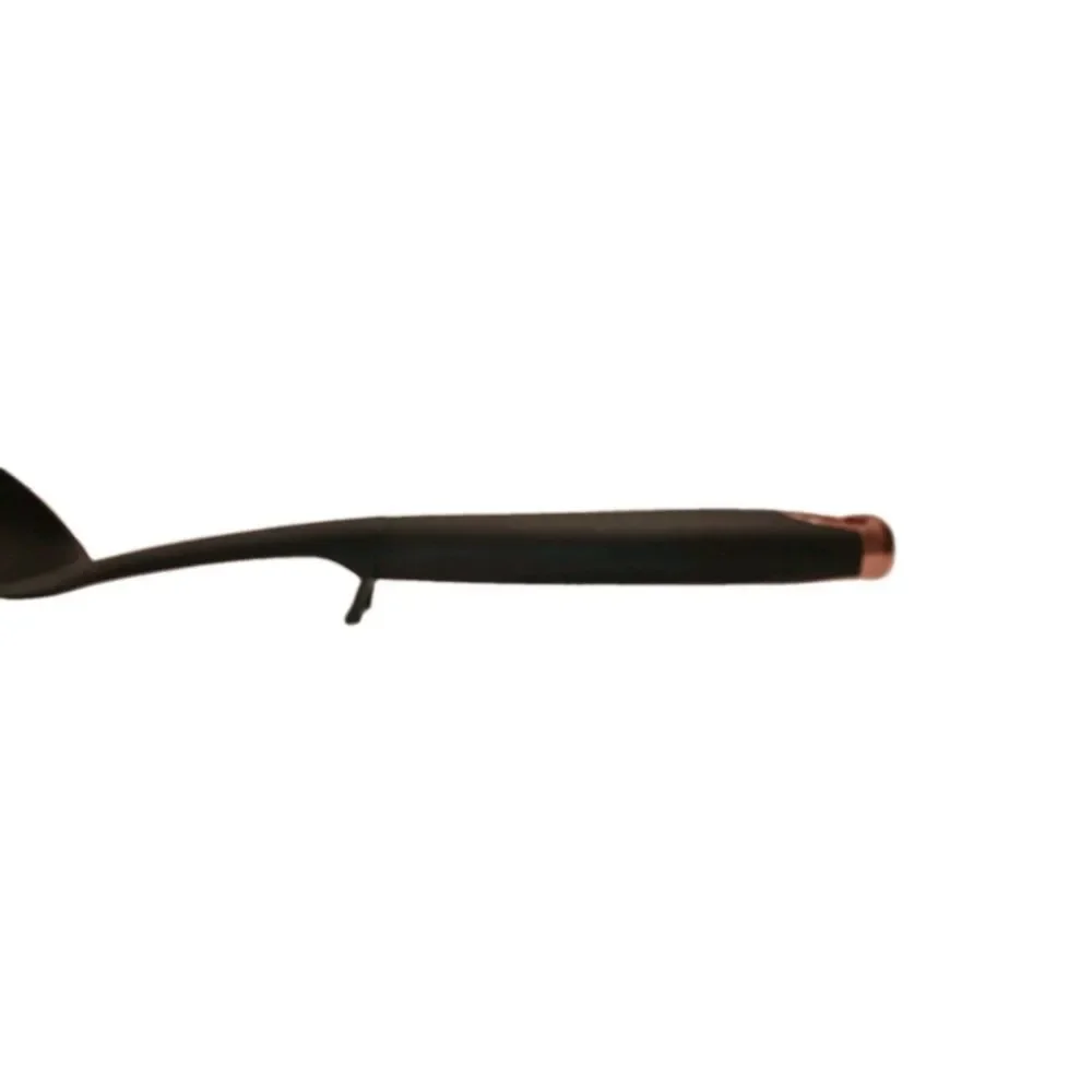 Black Plastic Ladle, Solid Pattern, Cooking Utensil with Handle, Used